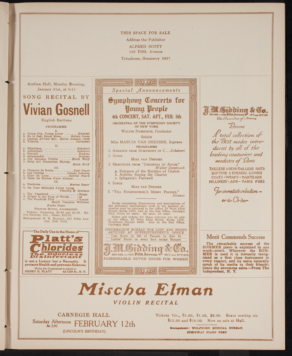 New York Reception to The Marquis and Marchioness of Aberdeen, January 26, 1916, program page 9