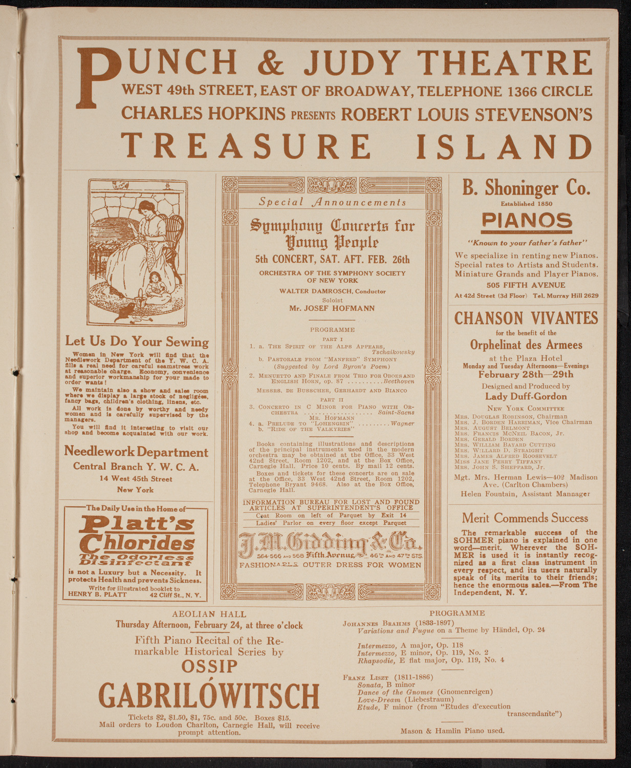Boston Symphony Orchestra, February 17, 1916, program page 9