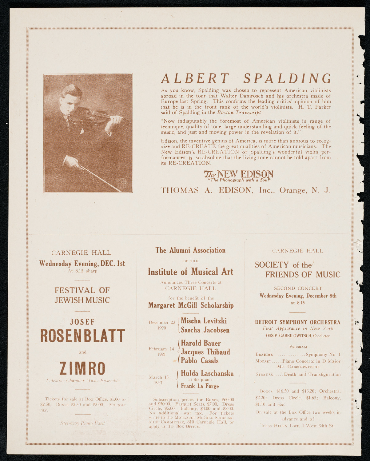 Flora Mora, Piano, November 25, 1920, program page 2