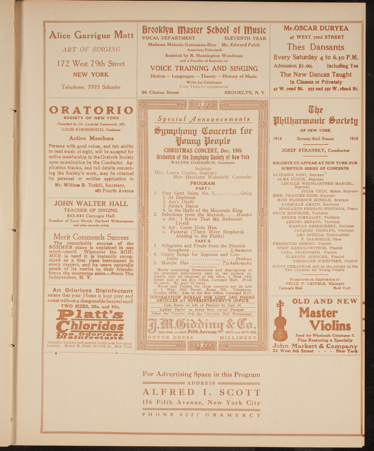New York Symphony Orchestra, December 3, 1914, program page 10