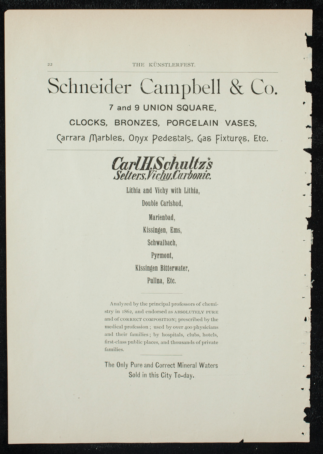 Künstlerfest, December 3, 1891, program page 24