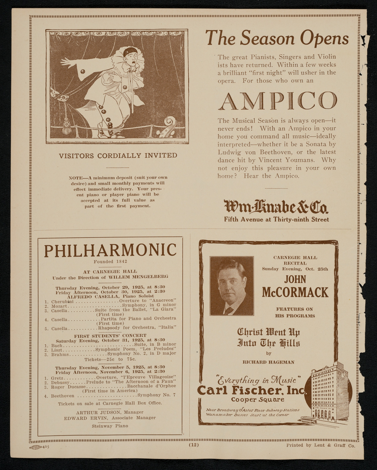 Florence Easton, Soprano, October 22, 1925, program page 12