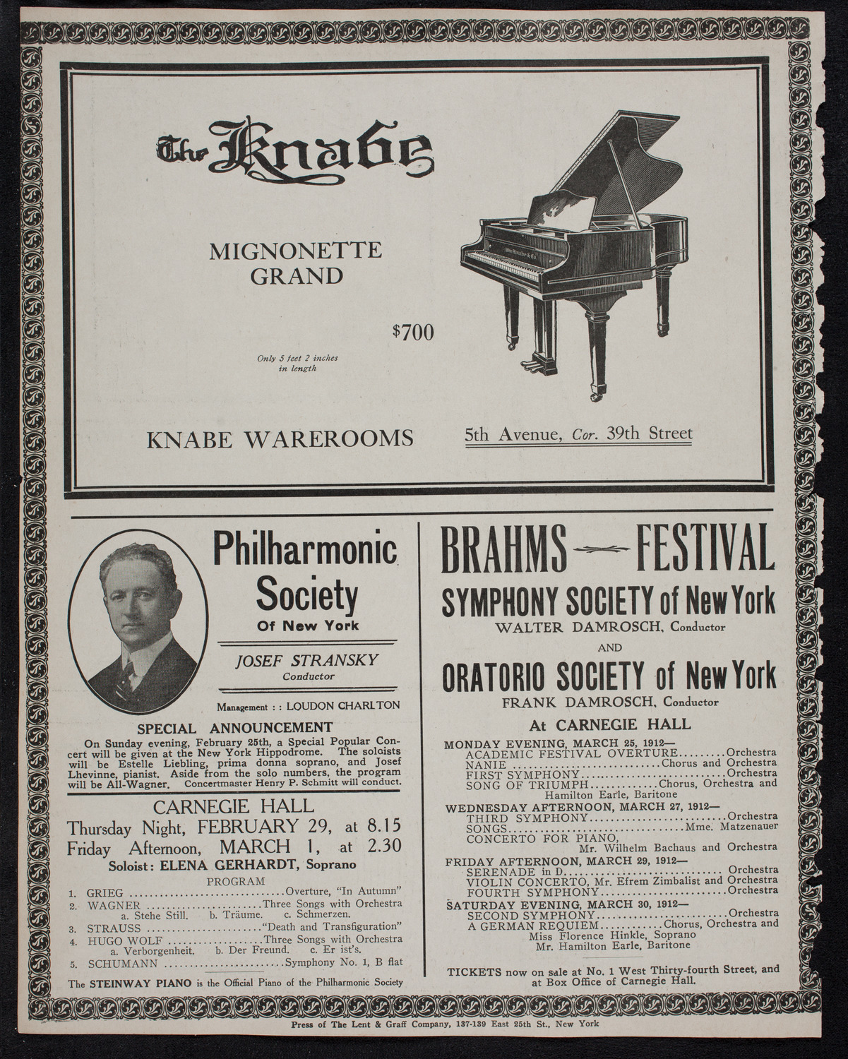 Volpe Symphony Society of New York, February 20, 1912, program page 12