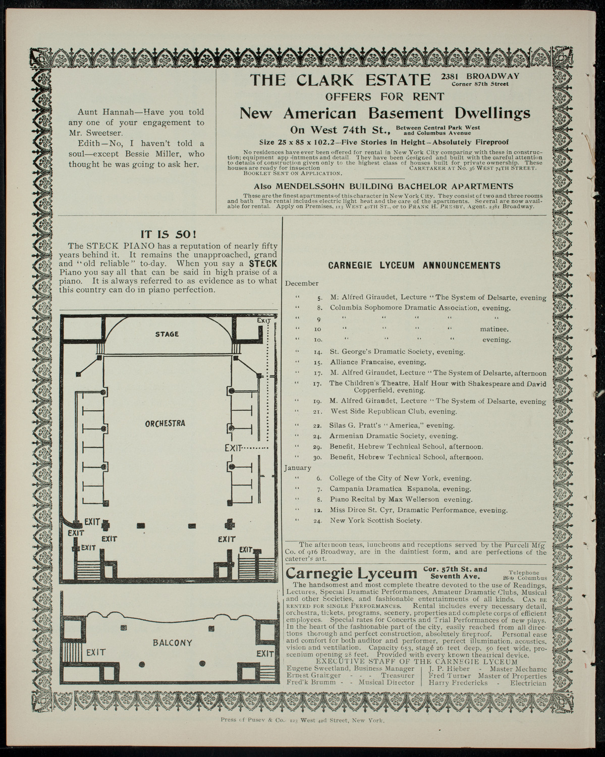 Lecture by Alfred Giraudet, December 5, 1904, program page 4