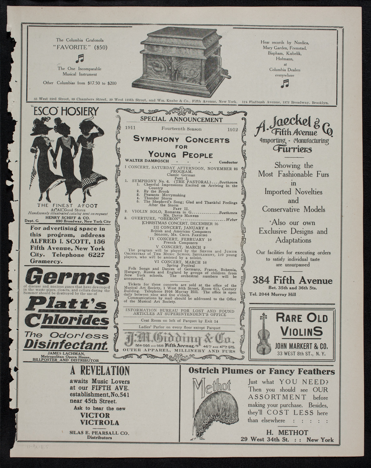 Boston Symphony Orchestra, November 9, 1911, program page 9