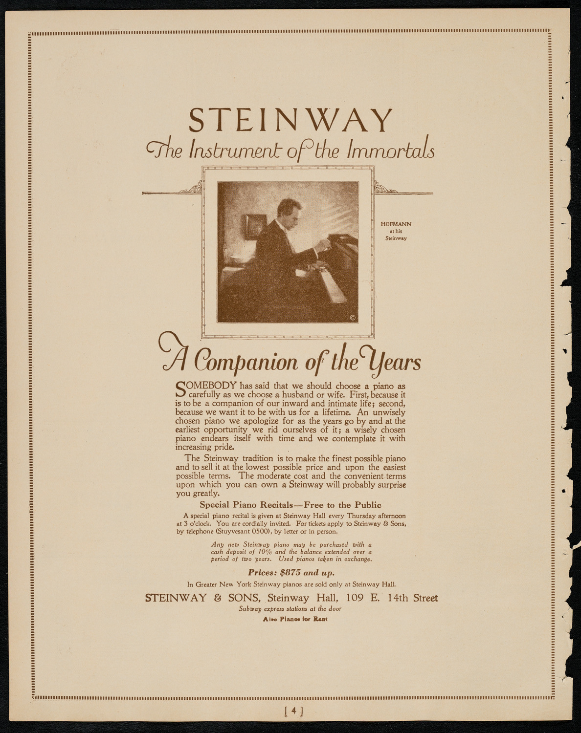 New York Symphony Orchestra, March 3, 1922, program page 4
