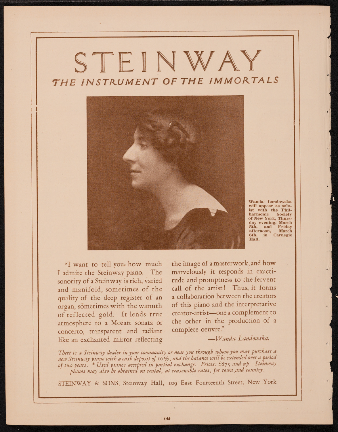 Fritz Kreisler, Violin, February 21, 1925, program page 4