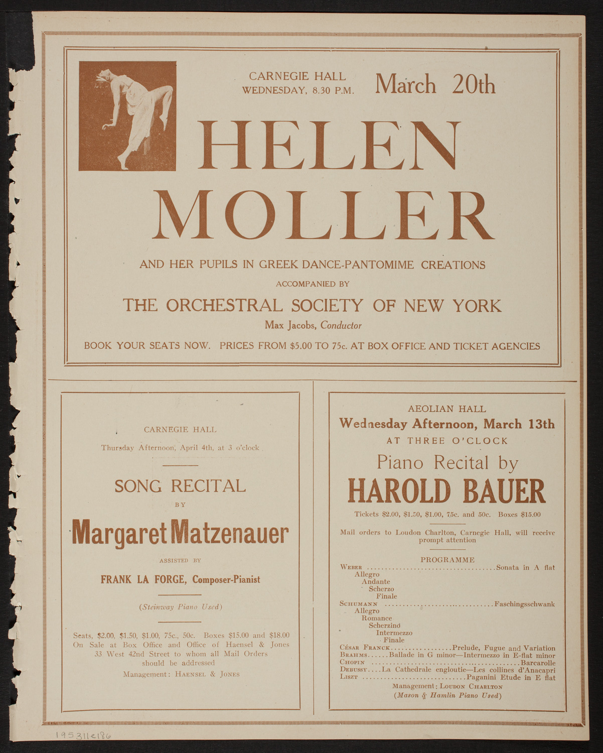 Ethel Leginska, Piano, March 11, 1918, program page 11