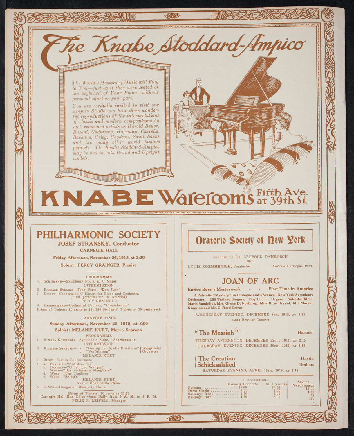 Elmendorf Lecture: Switzerland, November 22, 1915, program page 12