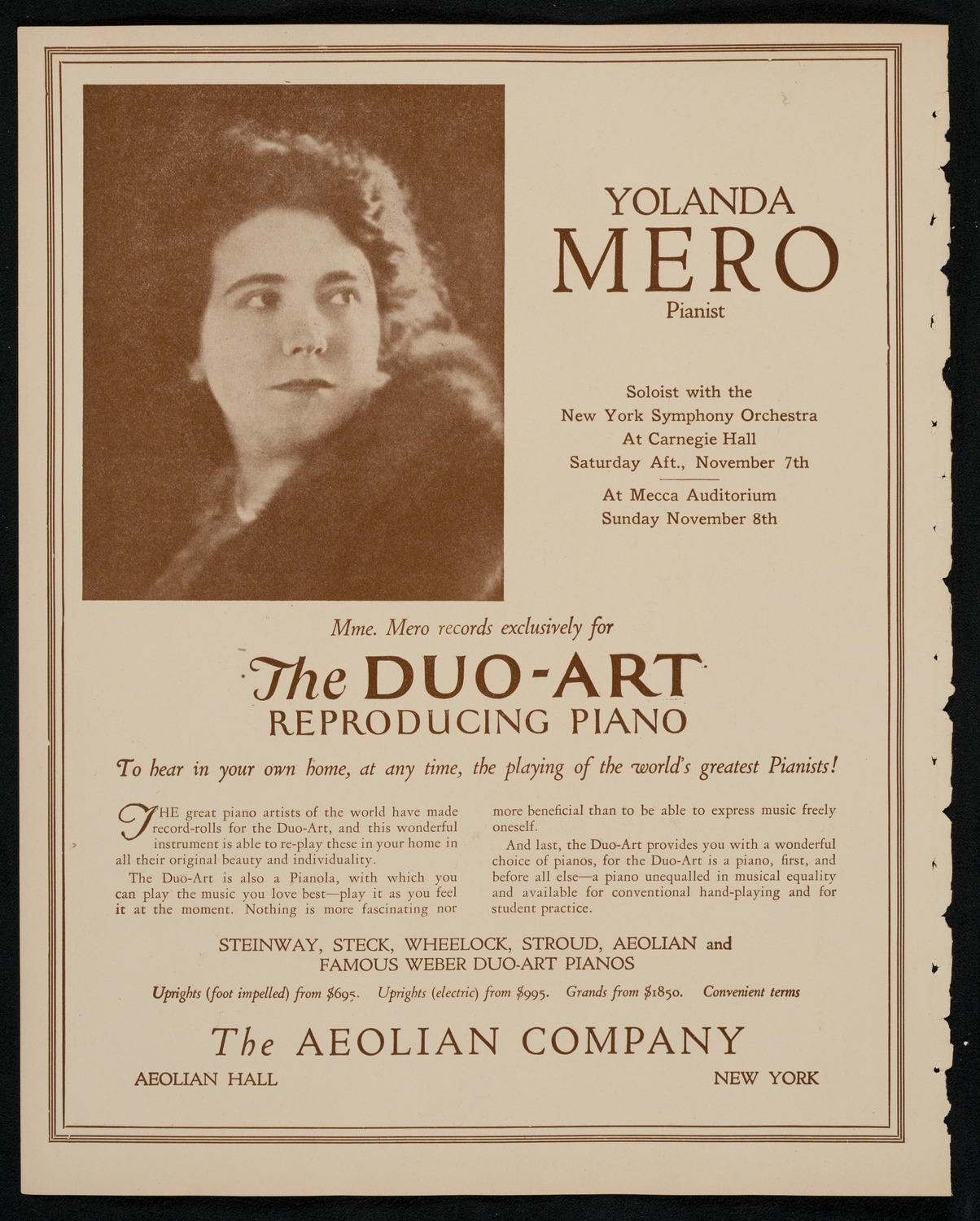 Mischa Elman, Violin, November 8, 1925, program page 2