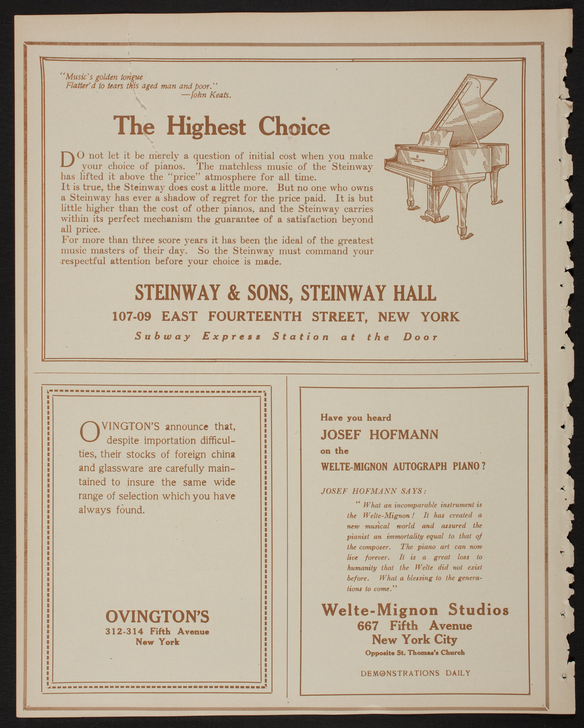 Leopold Auer, Violin, March 23, 1918, program page 4