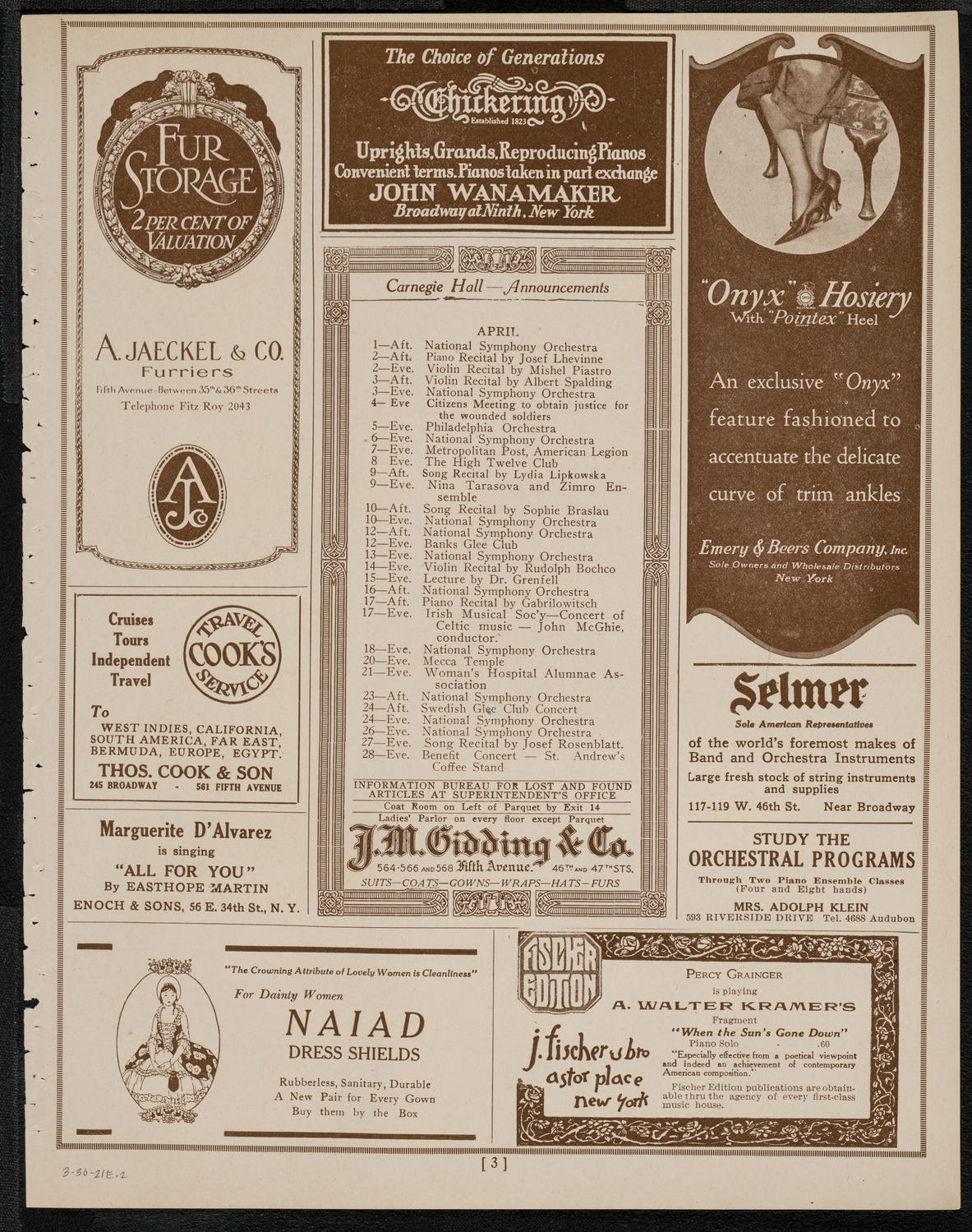 Mecca Temple of New York: Ancient Arabic Order of the Nobles of the Mystic Shrine, March 30, 1921, program page 3