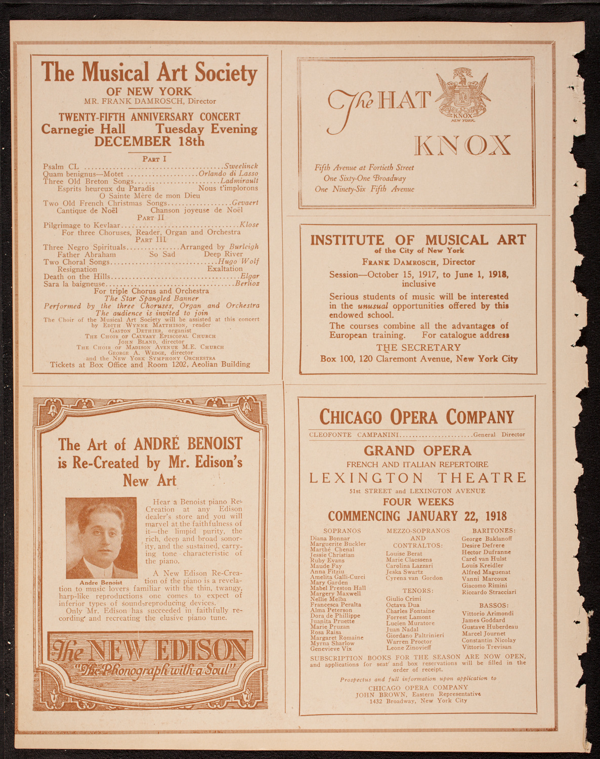 New York Symphony Orchestra, December 6, 1917, program page 2