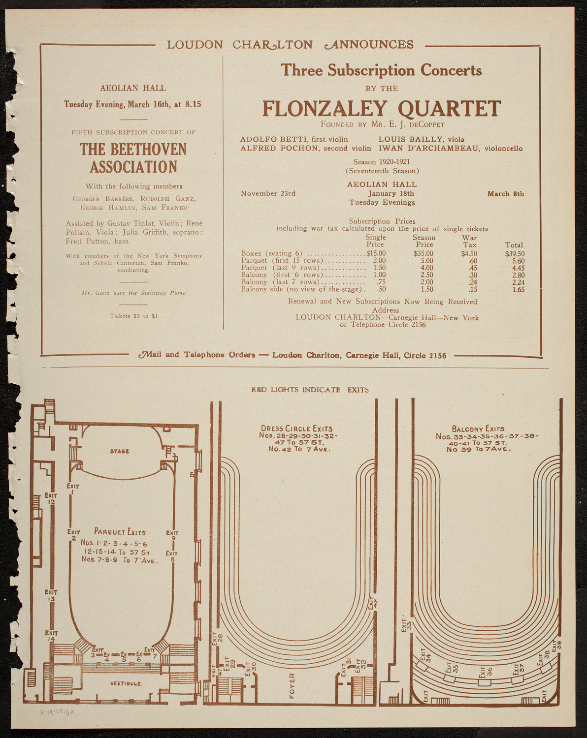 New York Philharmonic, March 14, 1920, program page 11