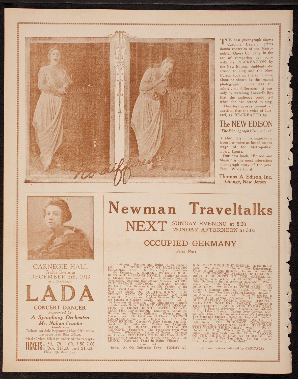 Evening Mail Save-A-Home Fund Concert: New York Philharmonic, November 19, 1919, program page 2
