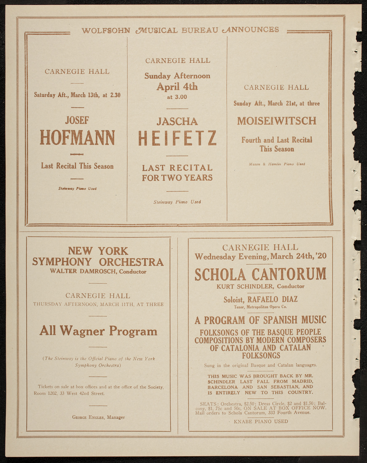 Benefit: Relief Association of Hebrew Settlement Workers, March 8, 1920, program page 8