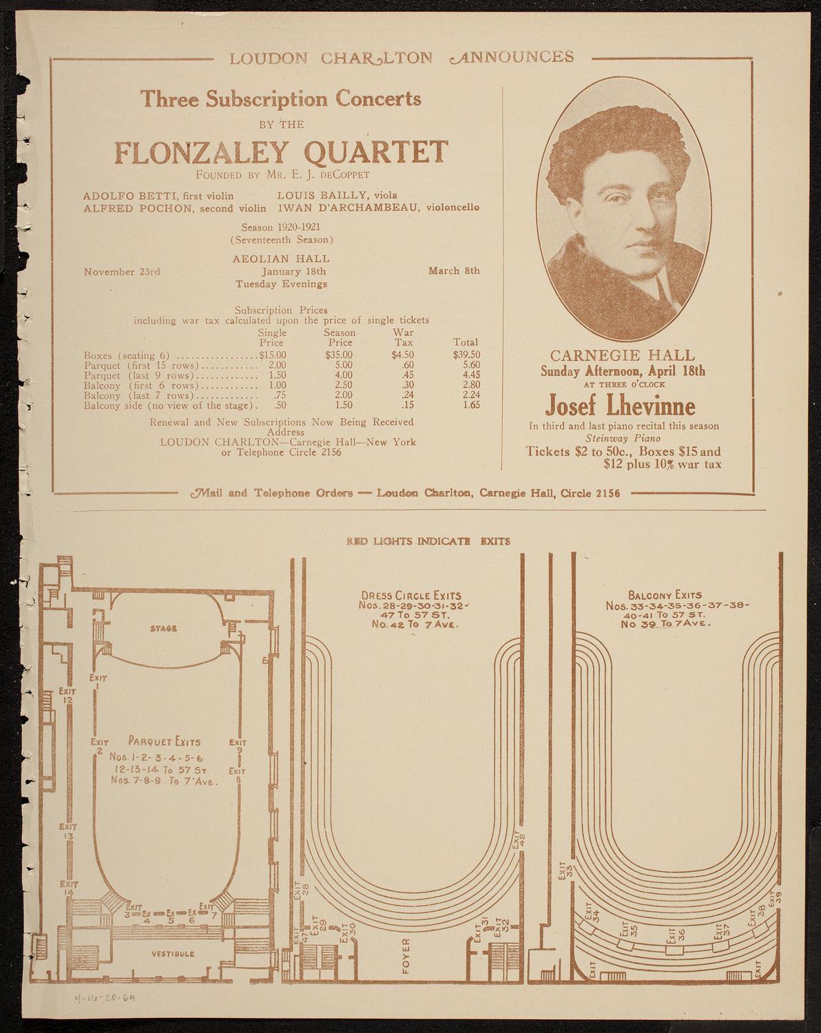 New Symphony Orchestra, April 16, 1920, program page 11