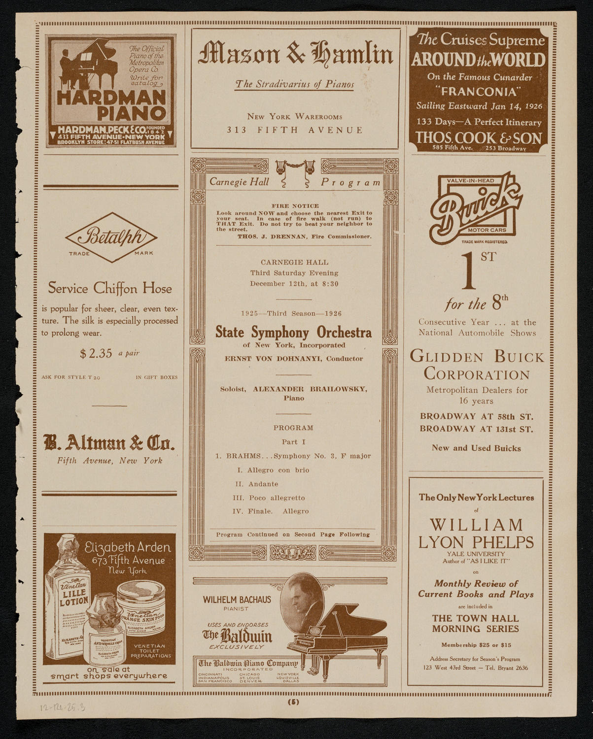 State Symphony Orchestra of New York, December 12, 1925, program page 5