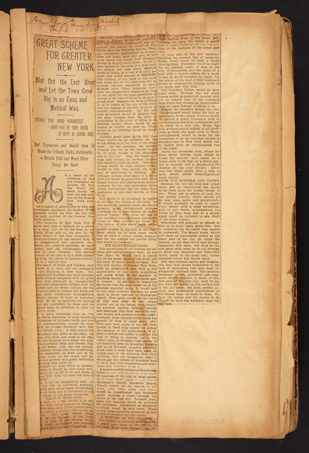 Isaac Hopper Scrapbook, page 57: 1895