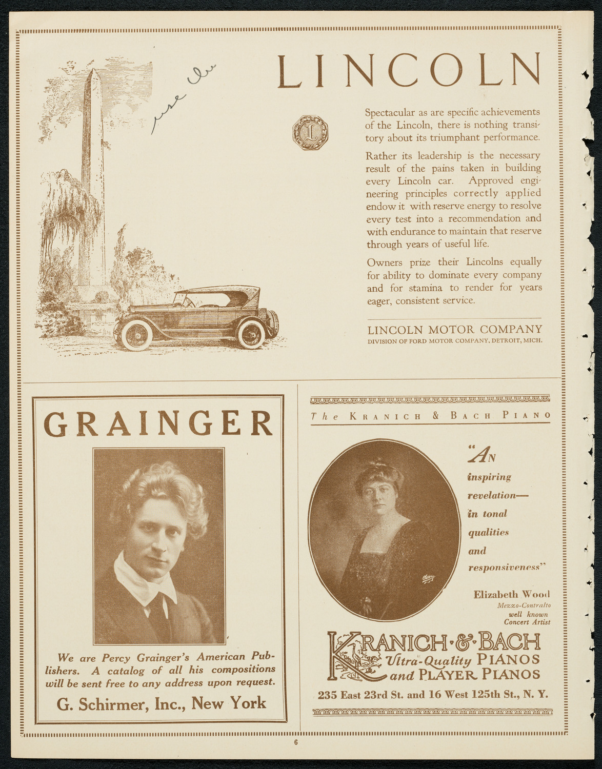 New York Philharmonic, December 7, 1923, program page 6