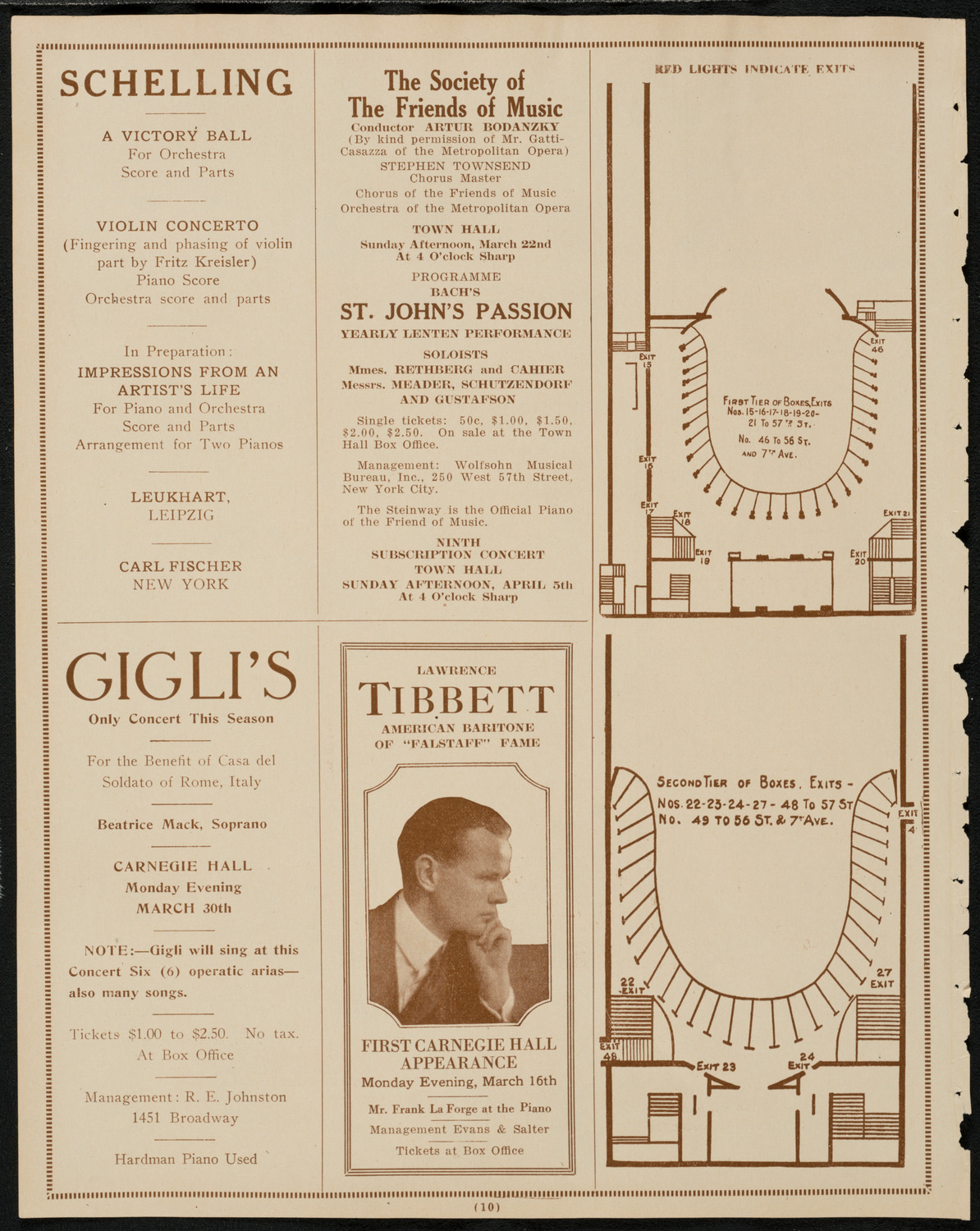 Boston Symphony Orchestra, March 14, 1925, program page 10