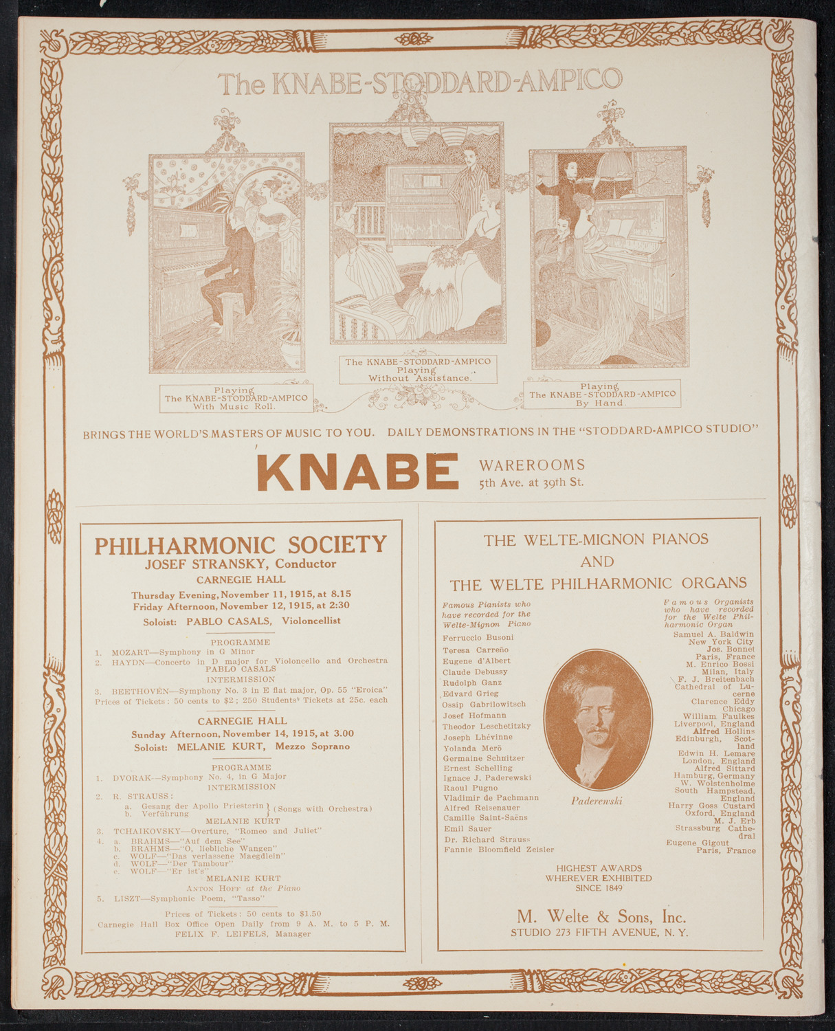 Nellie Melba, Soprano, October 31, 1915, program page 12