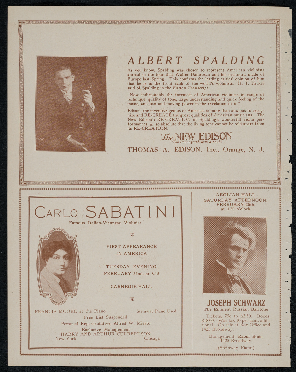 Helen Jeffrey, Violin, February 18, 1921, program page 2