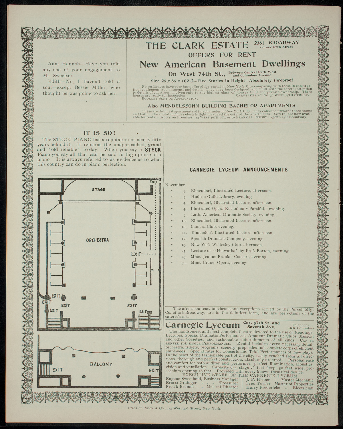 All Star Recital by Mme. G. W. Allen, November 1, 1904, program page 4