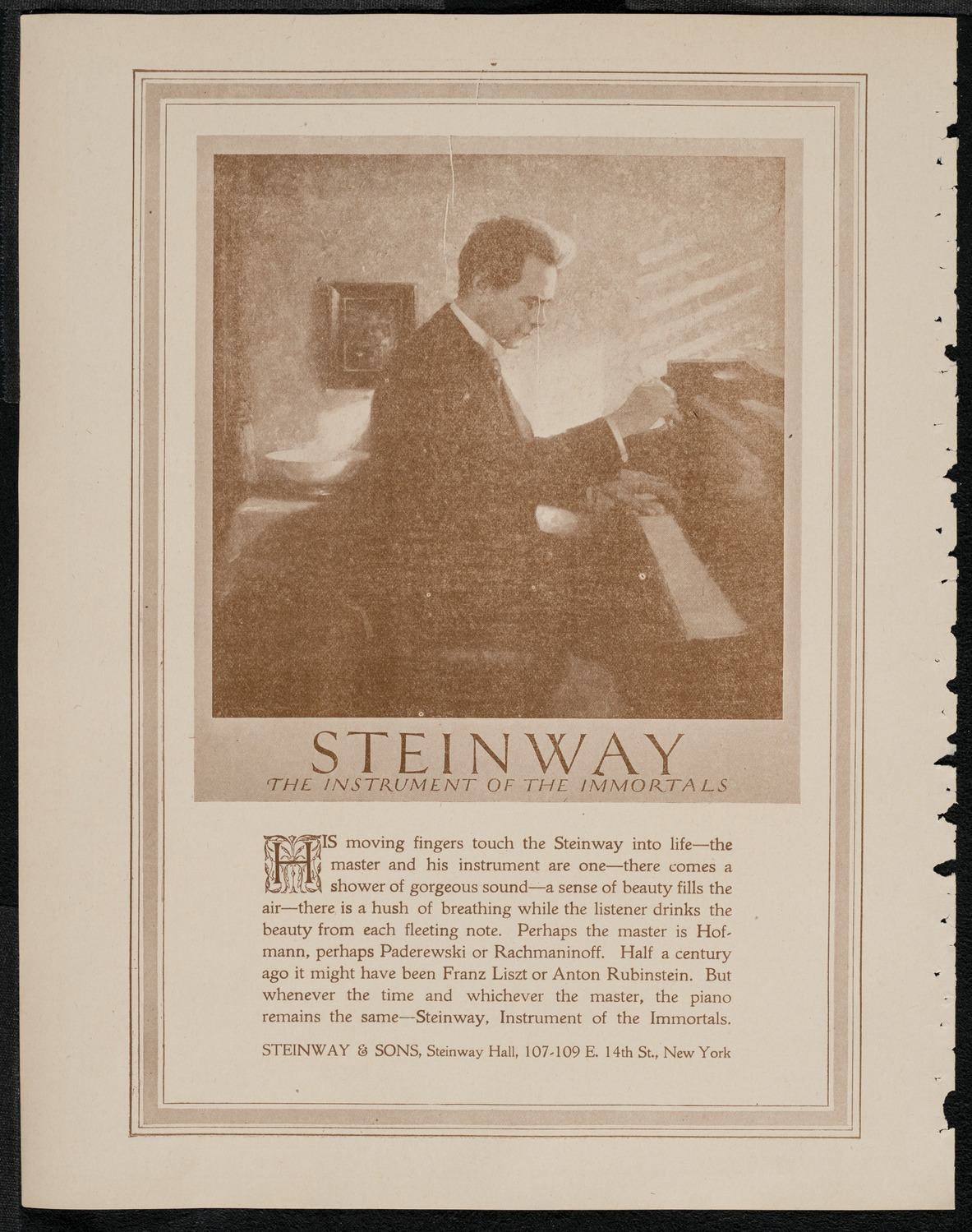 National Symphony Orchestra, March 20, 1921, program page 4