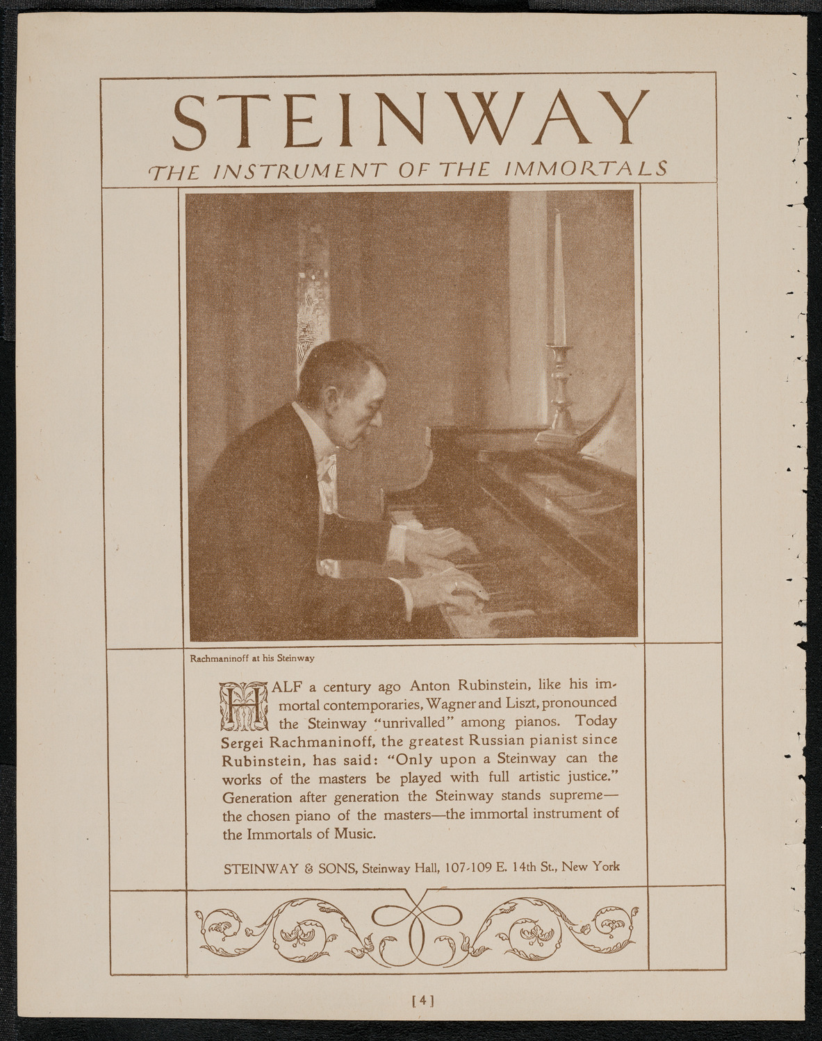 National Symphony Orchestra, April 23, 1921, program page 4