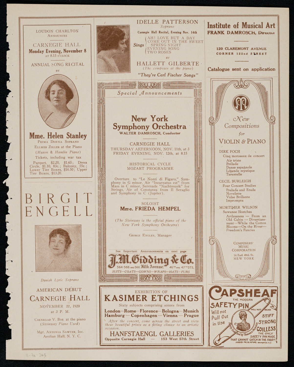 Ervin Nyiregyházi, Piano, November 7, 1920, program page 9