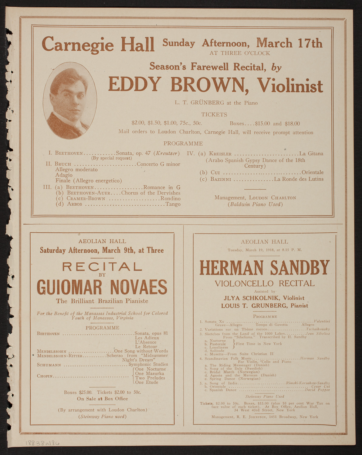 New York Philharmonic, March 8, 1918, program page 11