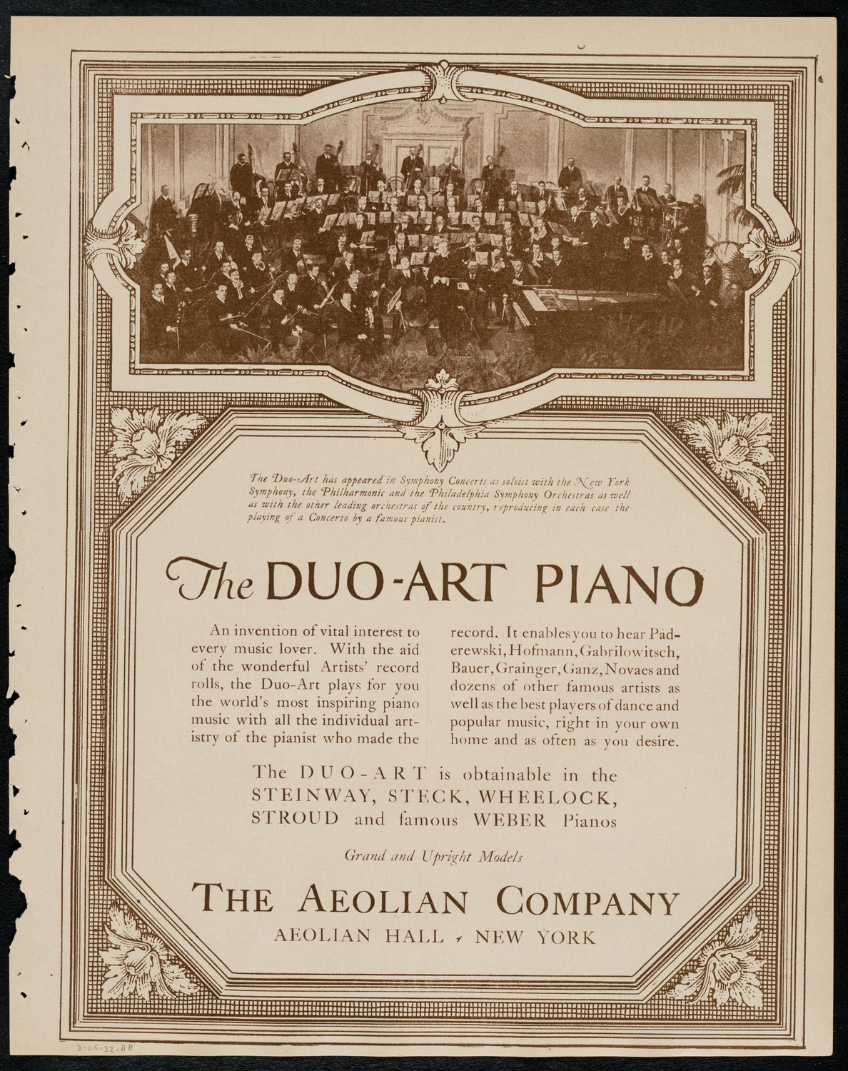 Erna Rubinstein, Violin, March 25, 1922, program page 11