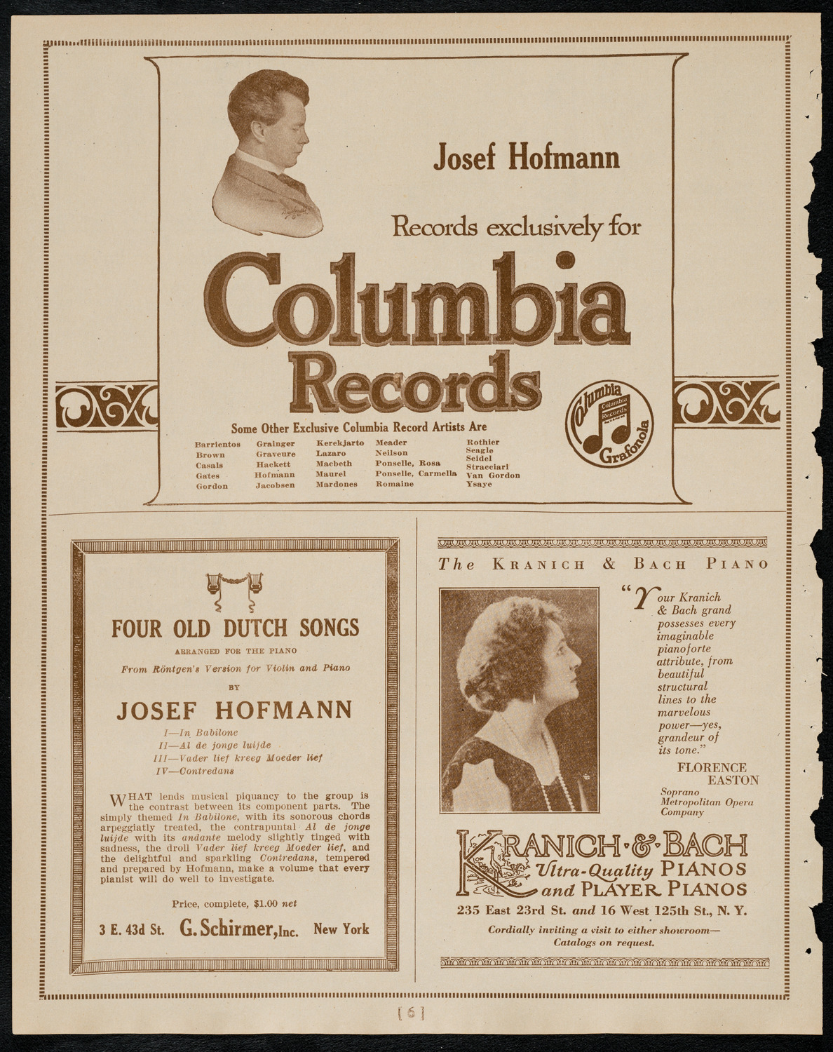 Bronislaw Huberman, Violin, February 15, 1922, program page 6