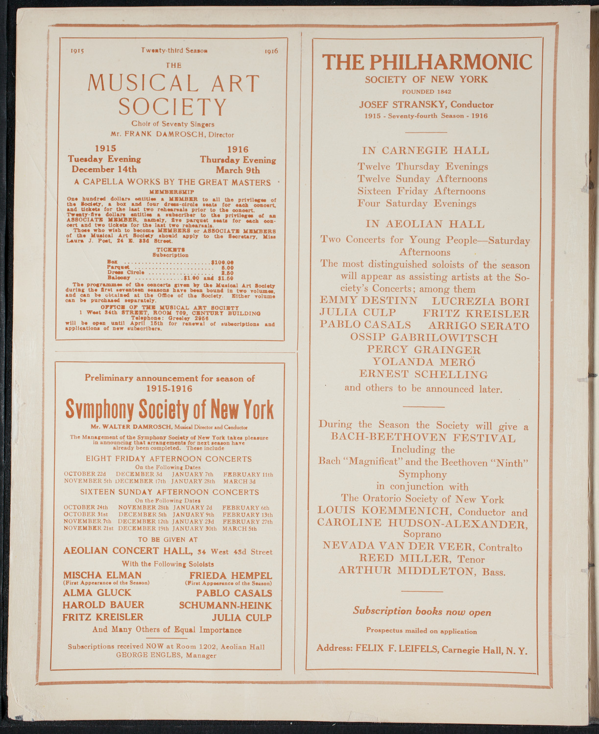 Orchestral Society of New York, June 5, 1915, program page 8