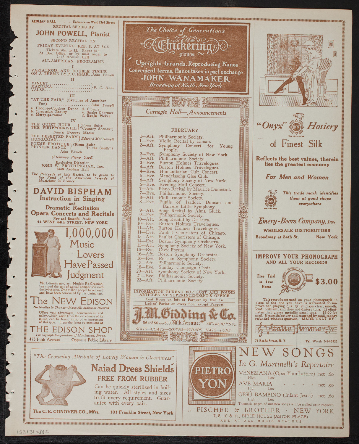 New York Symphony Orchestra, January 31, 1918, program page 3