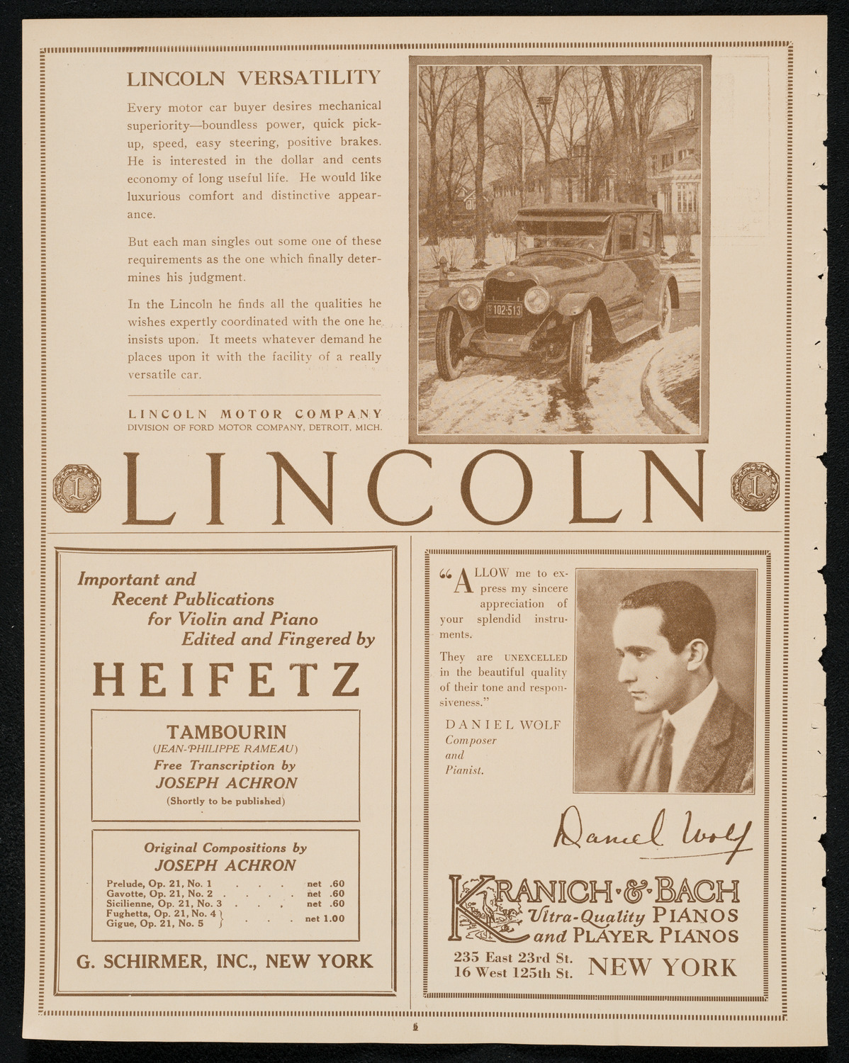 New York Philharmonic, January 11, 1924, program page 6