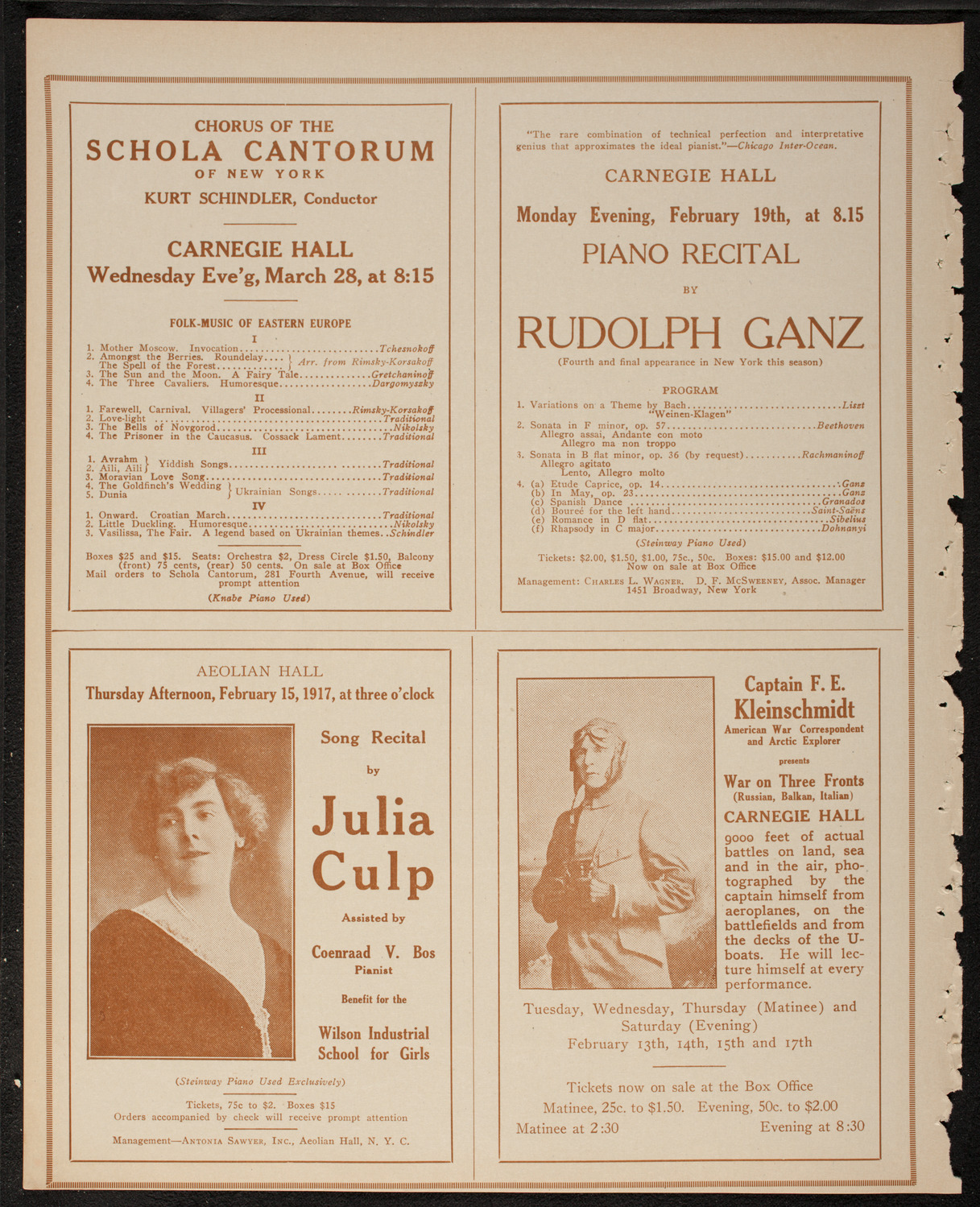 John McCormack, Tenor, February 11, 1917, program page 10