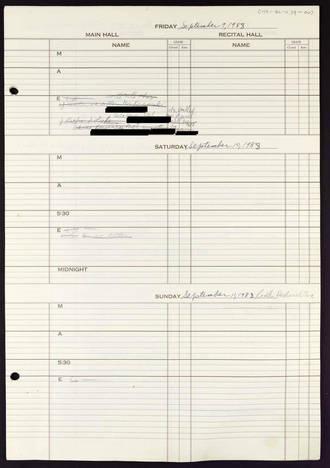 Carnegie Hall Booking Ledger, volume 34, page 7