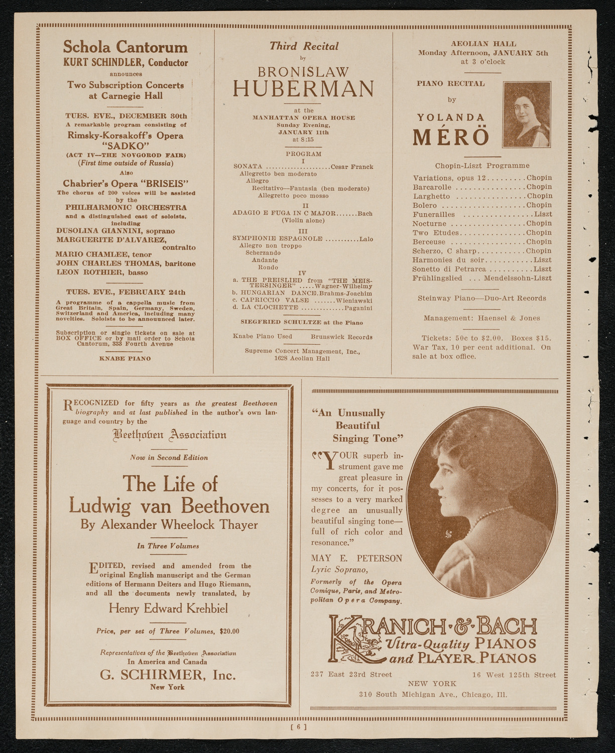 Benefit for Sanoker Relief, December 28, 1924, program page 6