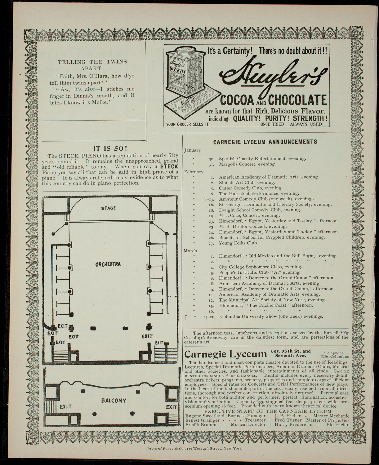 Loyola School Mid-Year Play and Elocution Contest, January 28, 1904, program page 4