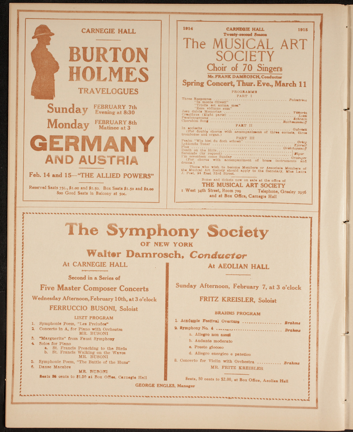 New York Philharmonic, February 5, 1915, program page 8