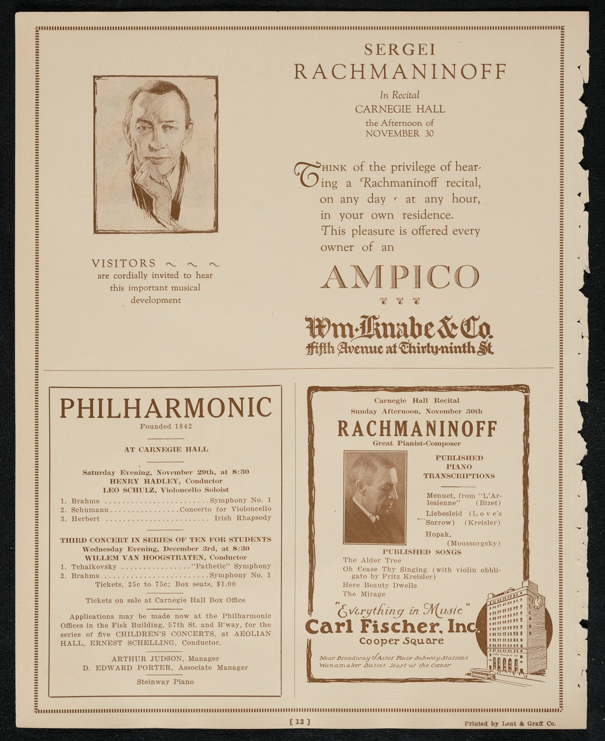 Boston Symphony Orchestra, November 27, 1924, program page 12