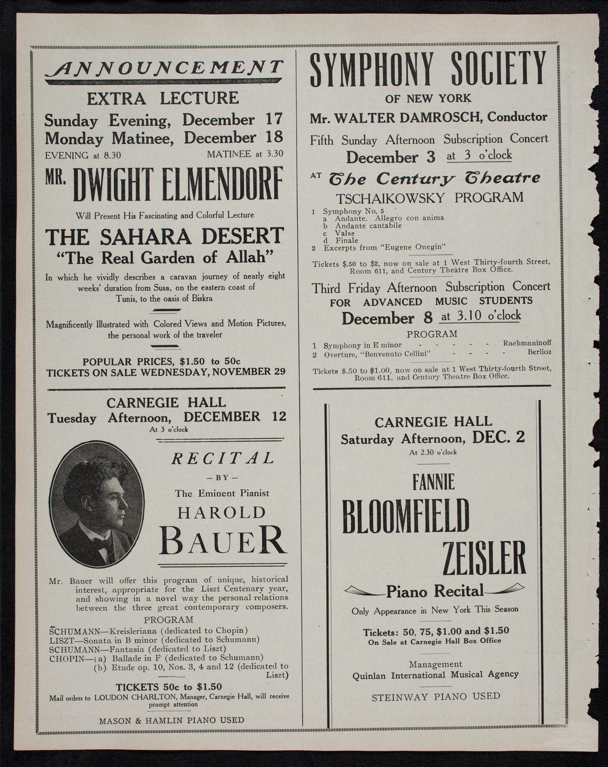 Ernestine Schumann-Heink, Mezzo-Soprano, November 28, 1911, program page 10