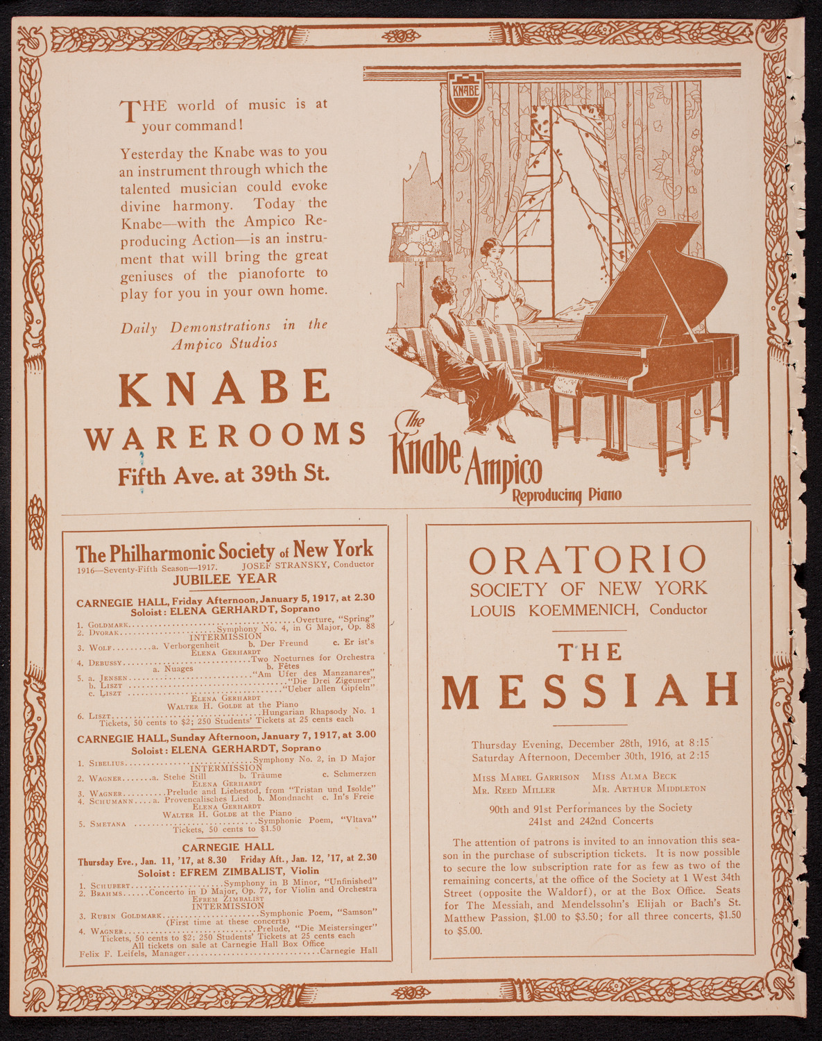 Musical Art Society of New York, December 19, 1916, program page 12