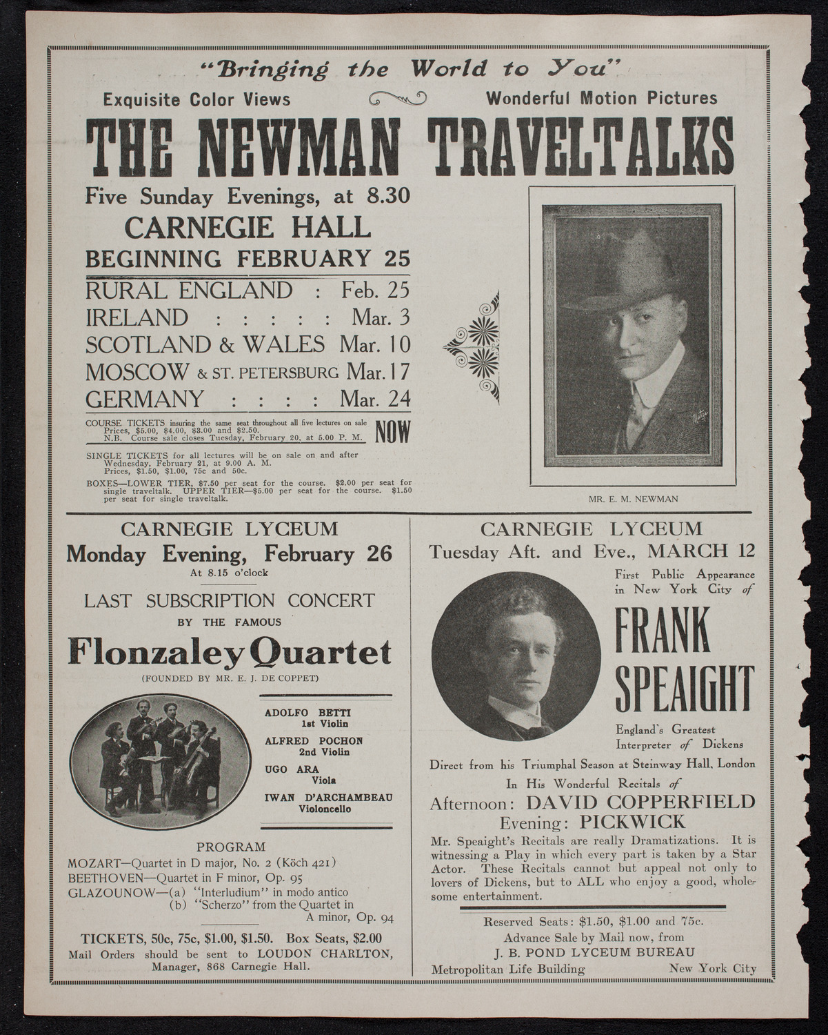 Burton Holmes Travelogue: Paris, February 18, 1912, program page 10