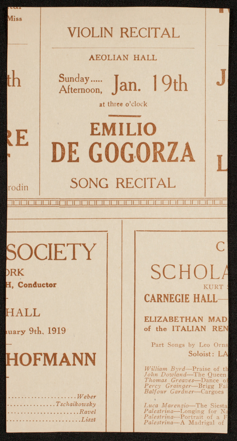 Symphony Concert for Young People, January 4, 1919, program page 4