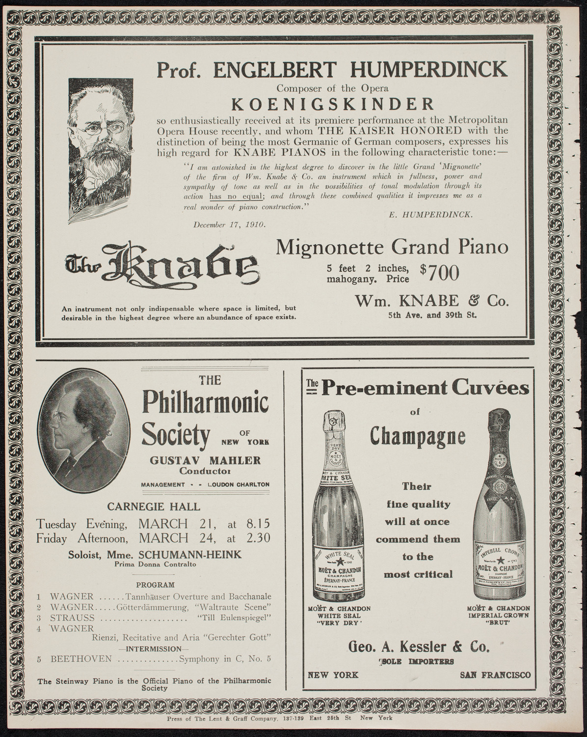 Musical Art Society of New York, March 16, 1911, program page 12