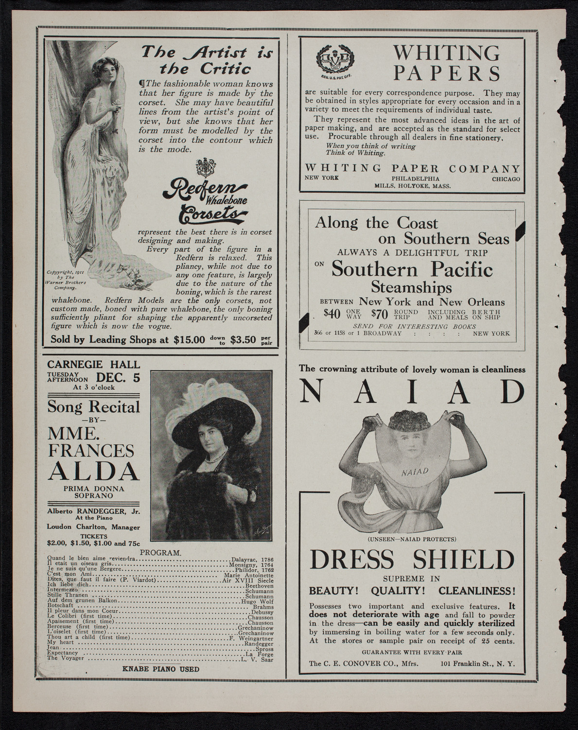 Benefit: Children of the Masonic Home, November 25, 1911, program page 2