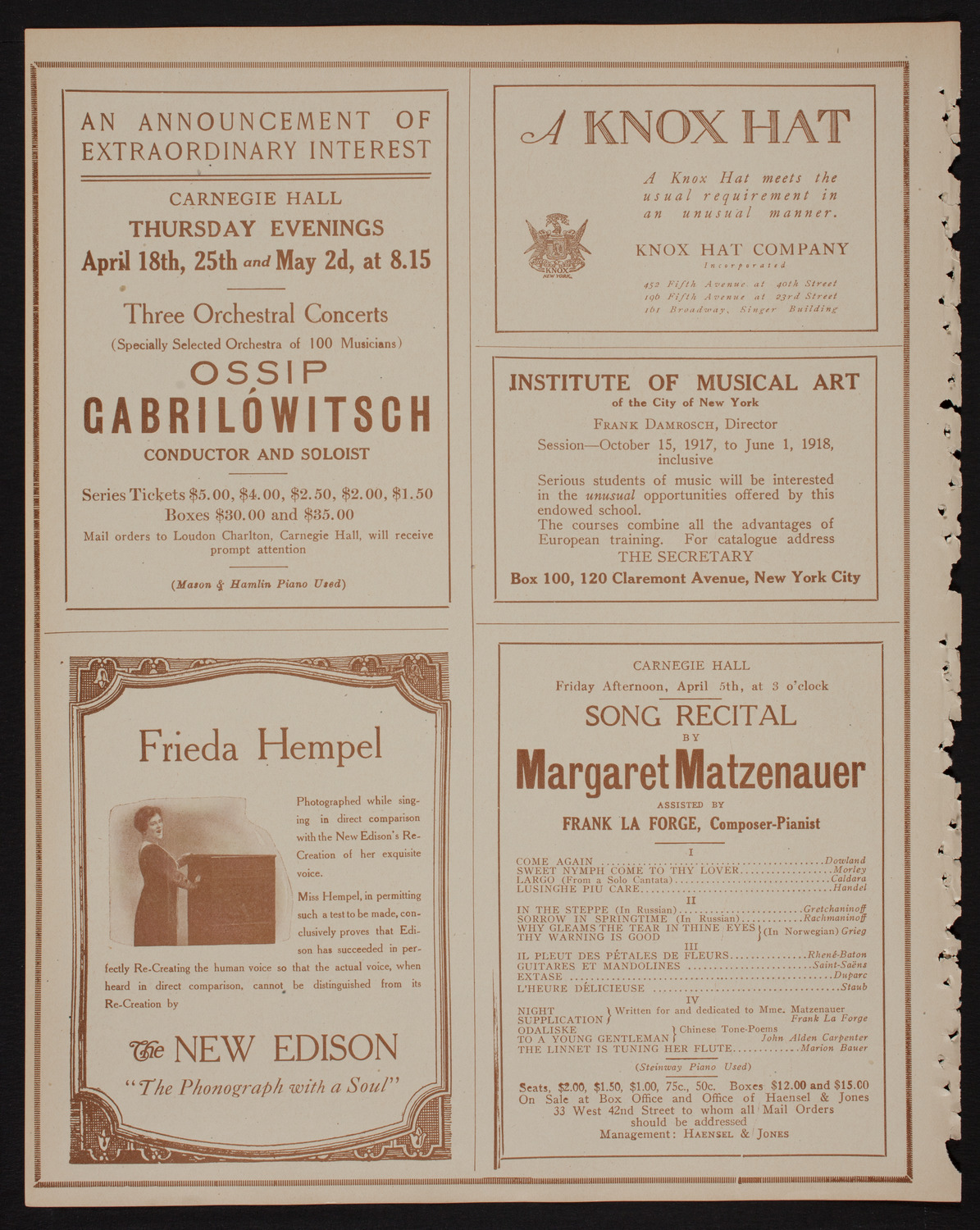 Oratorio Society of New York, March 28, 1918, program page 2